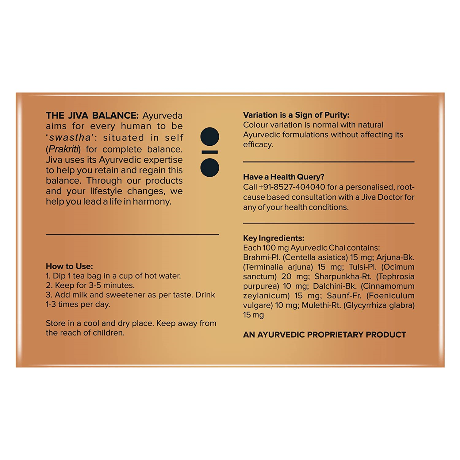 Ayurvedic Chai | Tea | 25 N Tea Bag  Caffeine-Free | For Healthy Heart, Brain, and Liver