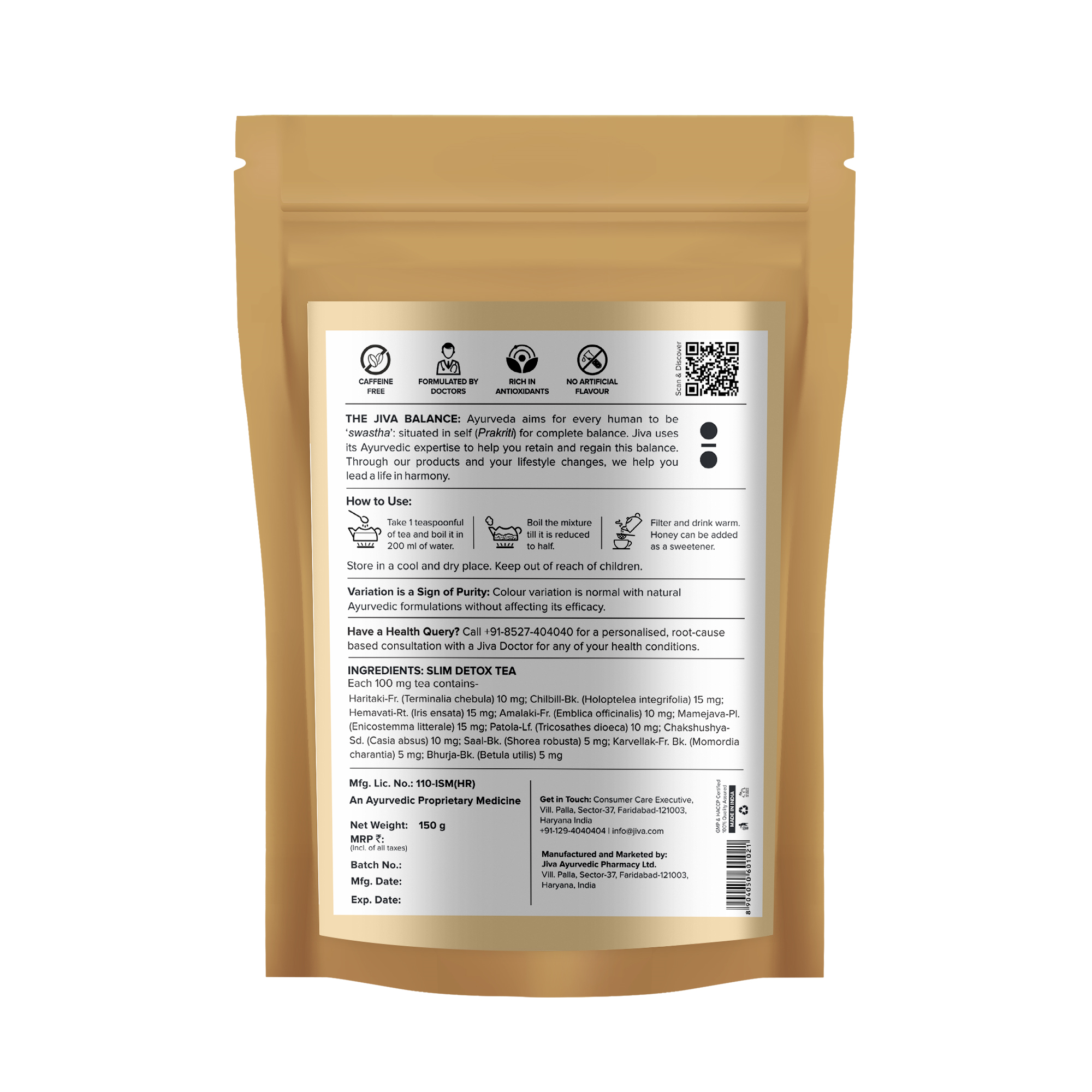 Caffeine-Free Slim Tea | Detoxifies Body & Helps with Weight Management