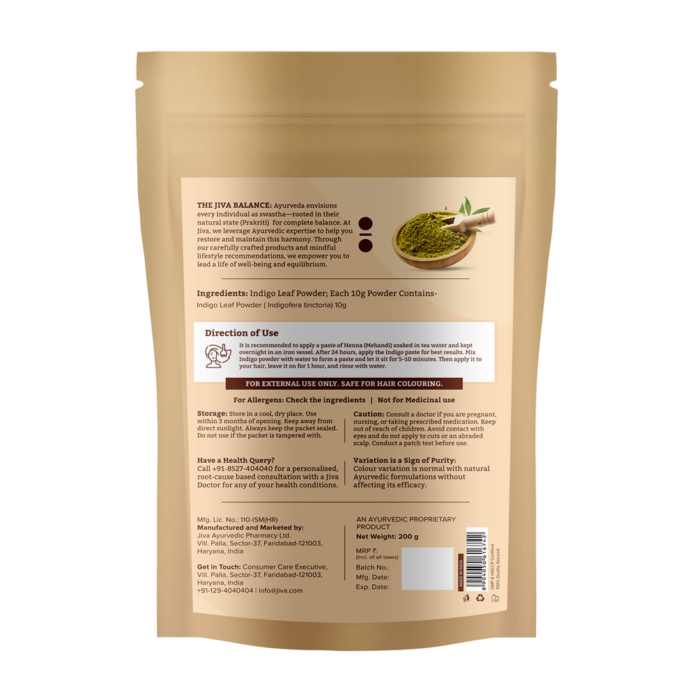 Indigo Leaf Powder | Pure & Natural Hair Color | Chemical-Free, Ammonia-Free & Organic Hair Dye for Men & Women -200g