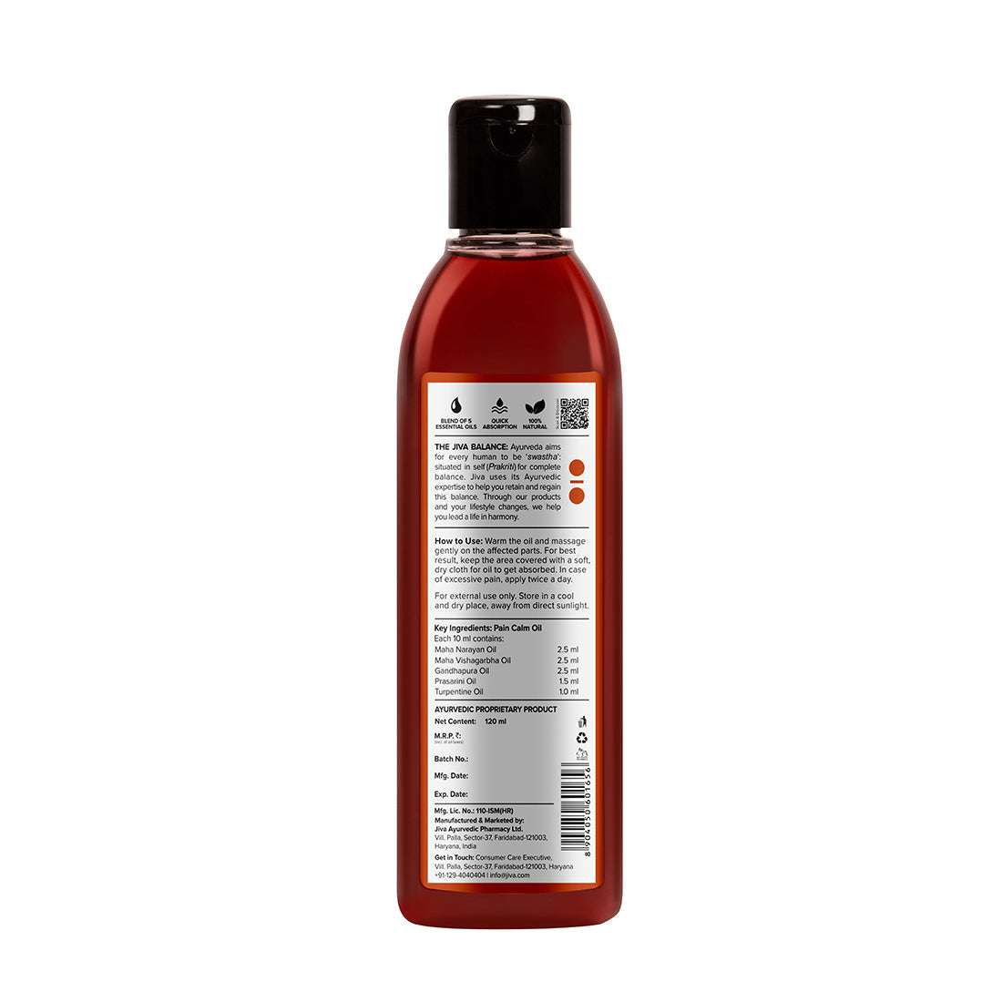 Pain Calm Oil 120 ml | Relieves Joint & Muscular Pain