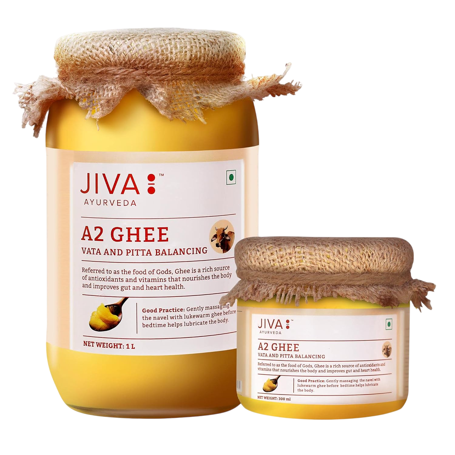 A2 Gir Desi Cow Ghee 1L + 300 ml (Combo Pack) | Pure Desi Ghee | Bilona Curd Churned | Grass-fed Cultured Ghee | Pure, Natural, Healthy