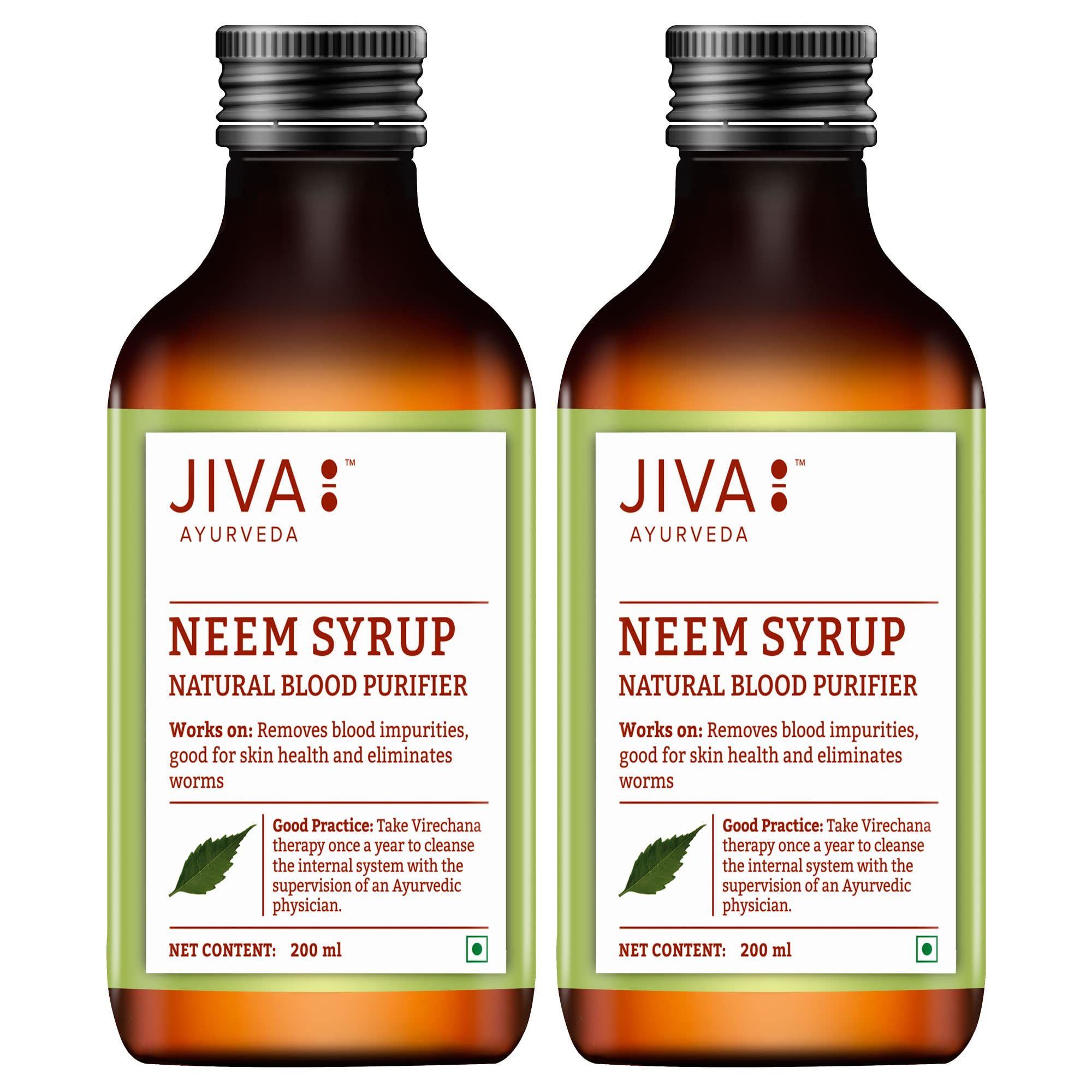 Jiva Neem Syrup | 100% Ayurvedic Formula | Purifies Blood & Improves Circulation - 200ml
