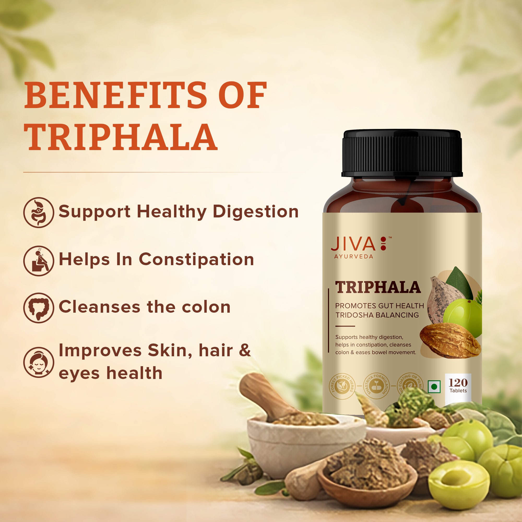 Triphala Tablet 500mg | Improves Digestion & Relieves Constipation