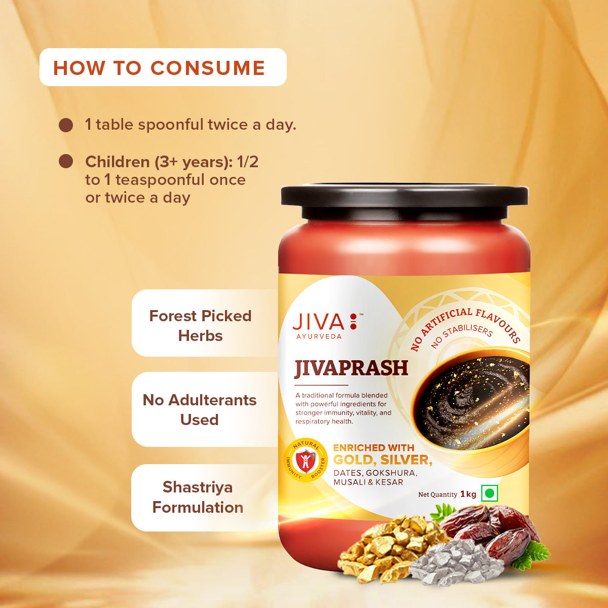 Jivaprash Goodness of Ayurveda | 100% Pure & Natural & Rich in Vitamin-C -1kg (Pack of 1)