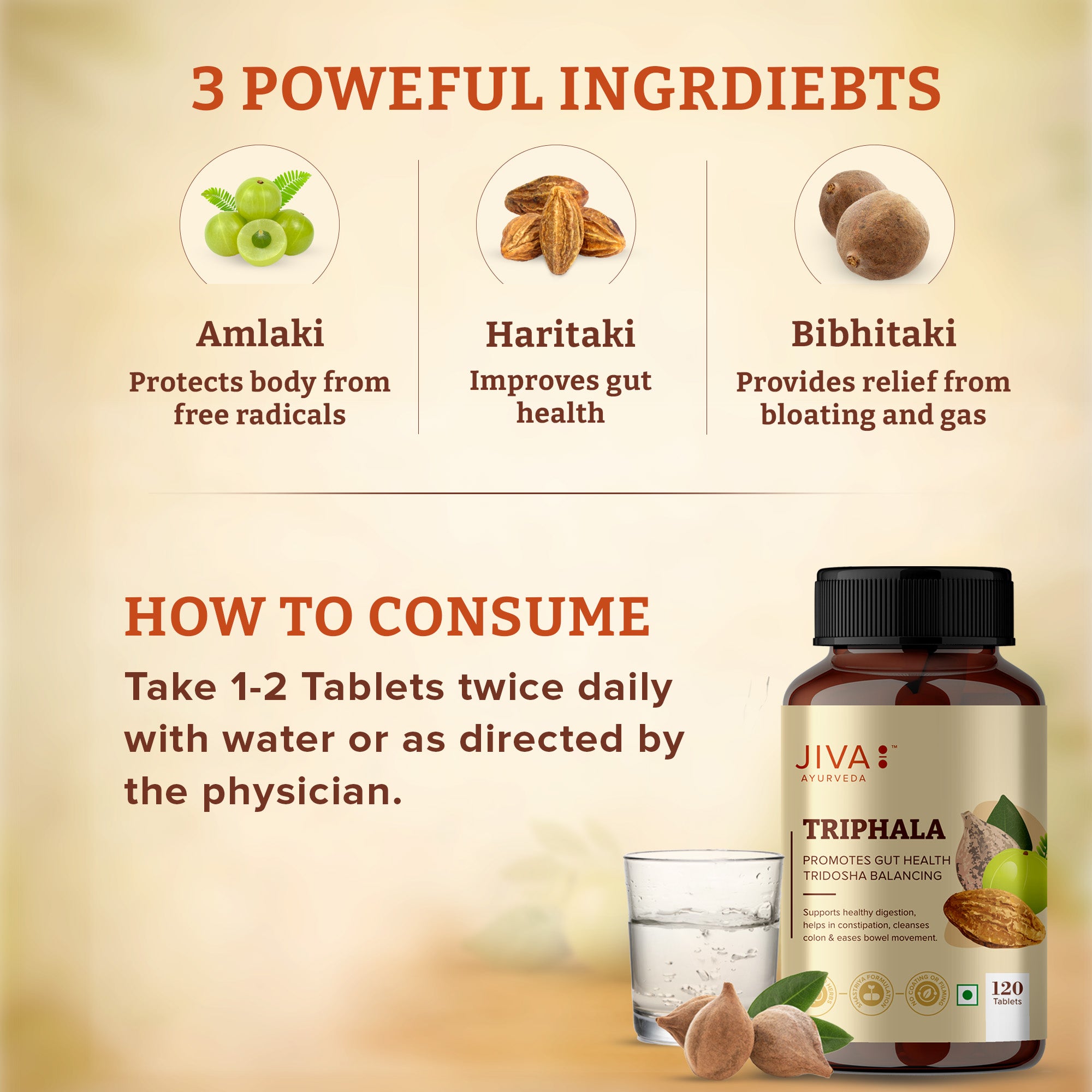 Triphala Tablet 500mg | Improves Digestion & Relieves Constipation
