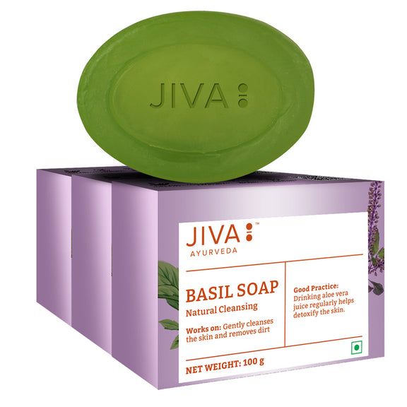 Jiva Basil Soap pack of 3 Foil of 100 GM