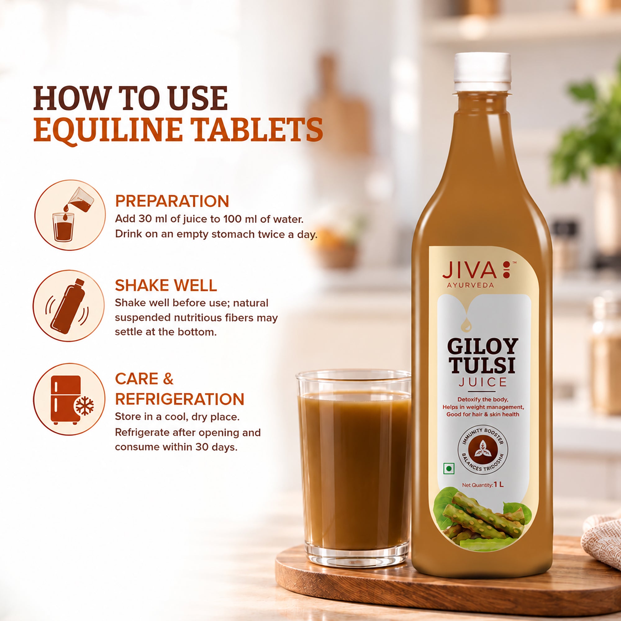 Giloy Tulsi Juice 1L | Boosts Immunity & Improves Blood Formation