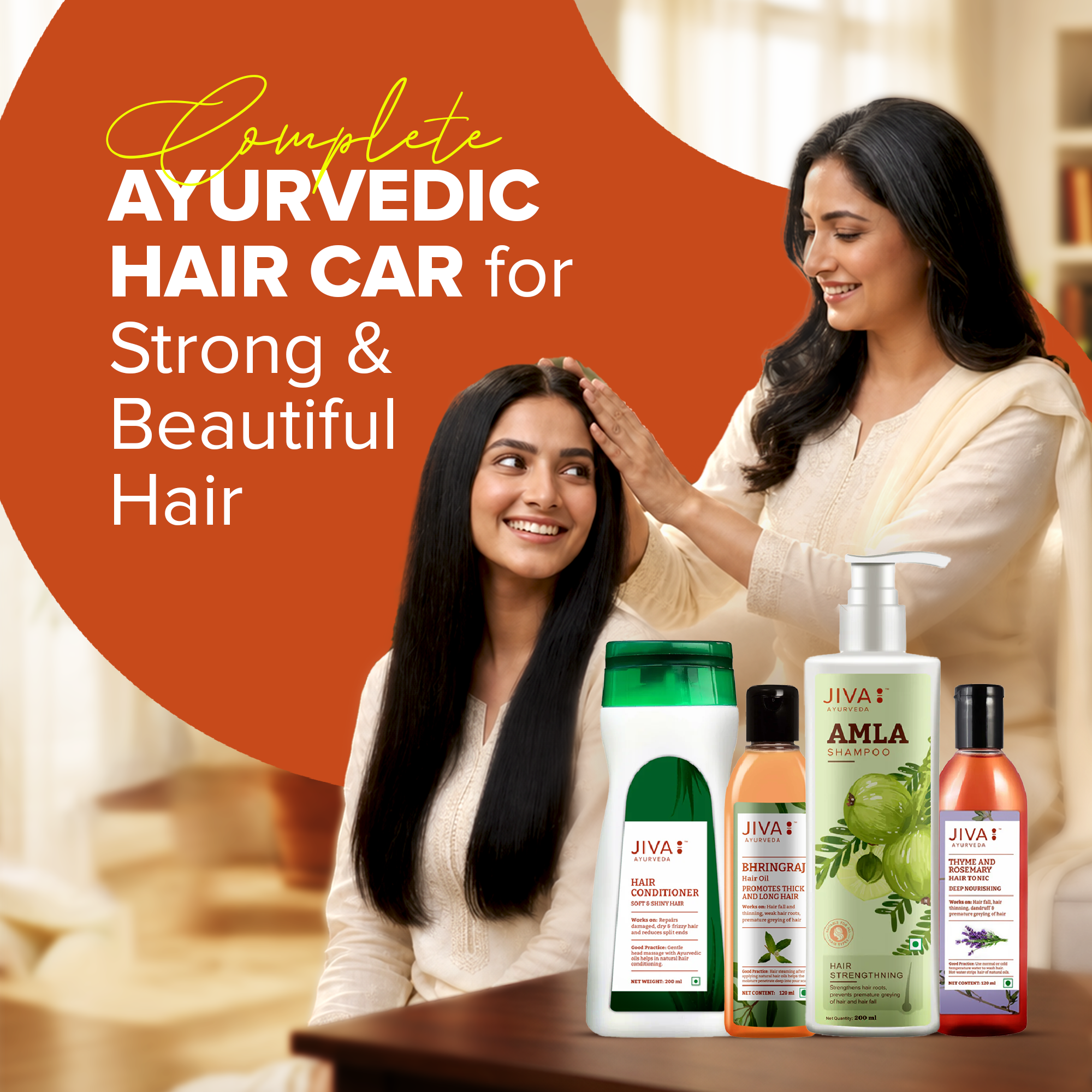 Hair Wellness Combo | Hair Conditioner 200ml | Bhringraj Hair Oil 120ml | Amla shampoo 200ml | Thyme & Rosemary Hair Tonic 120ml