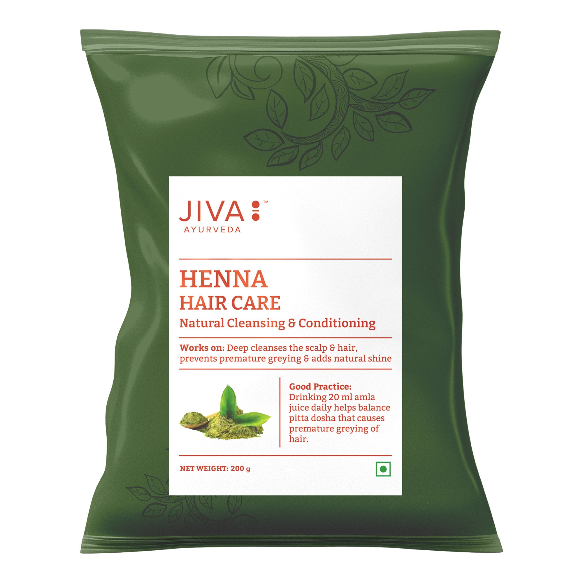 Jiva Henna & Indigo Powder | Pure & Natural Hair Color Combo 200g Each