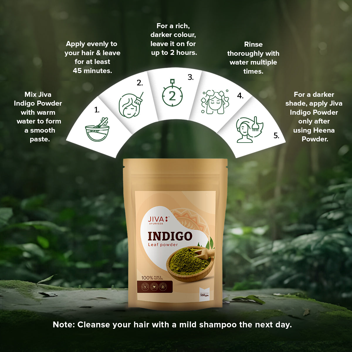 Indigo Leaf Powder | Pure & Natural Hair Color | Chemical-Free, Ammonia-Free & Organic Hair Dye for Men & Women -200g