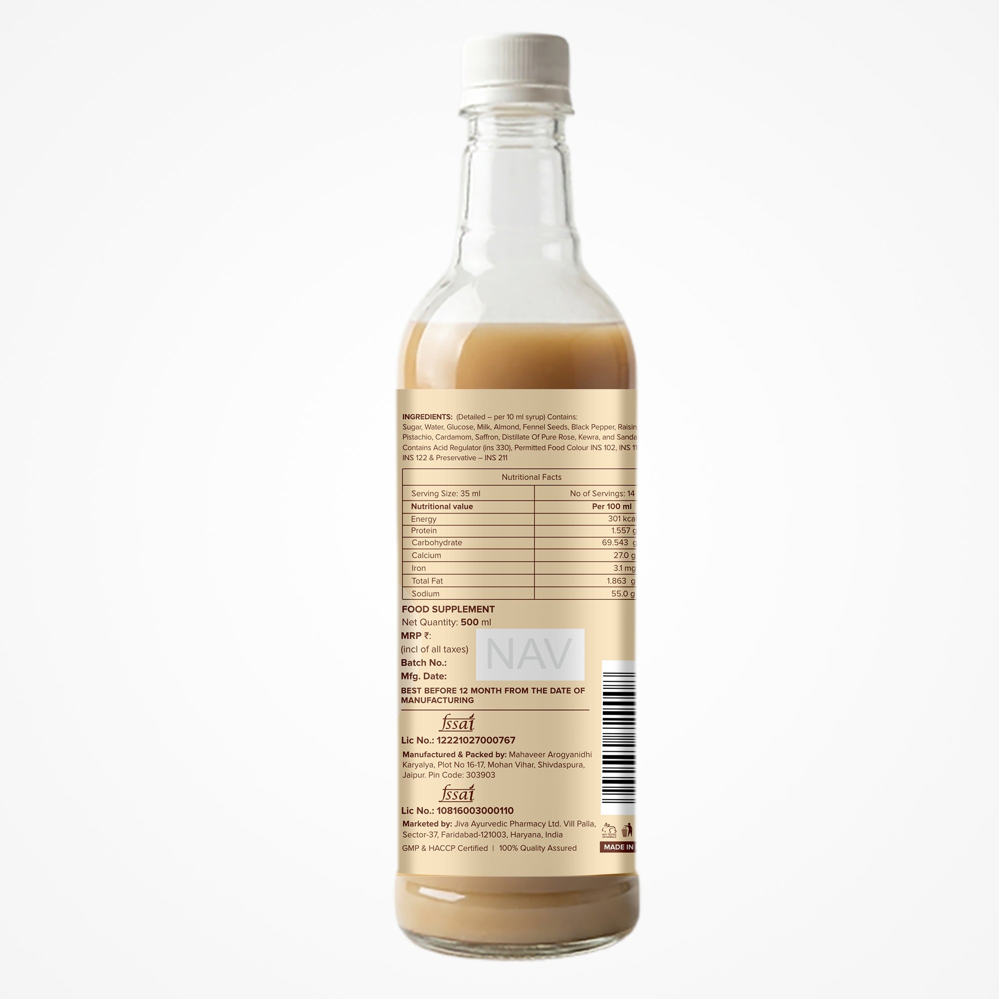 Kesariya Thandai - An indigenous beverage made with natural ingredients- 500ml