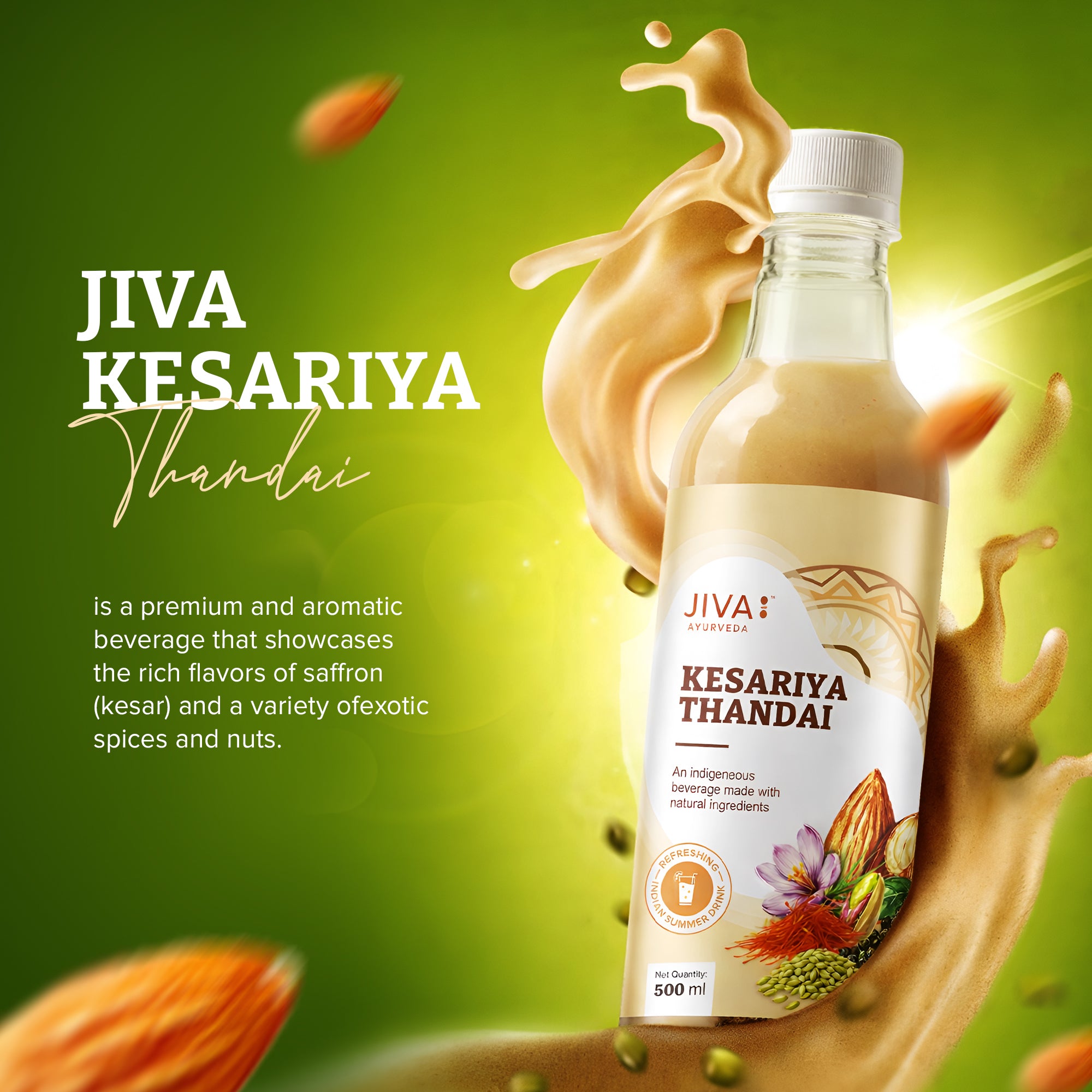 Kesariya Thandai - An indigenous beverage made with natural ingredients- 500ml