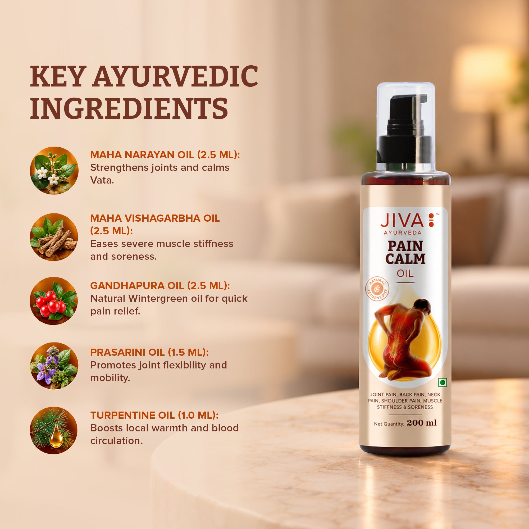 Pain Calm Oil 200 ml | Relieves Joint & Muscular Pain