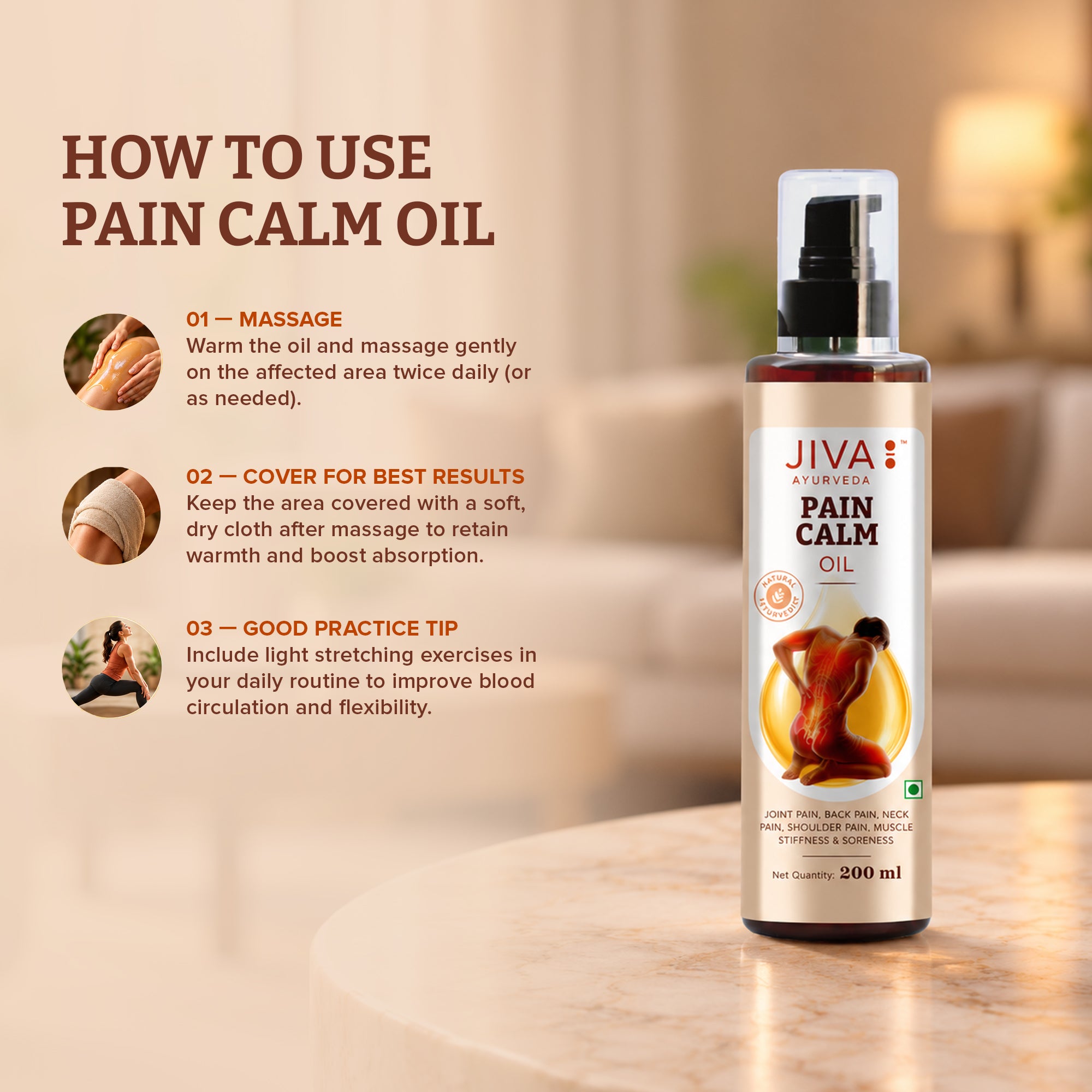 Pain Calm Oil 200 ml | Relieves Joint & Muscular Pain
