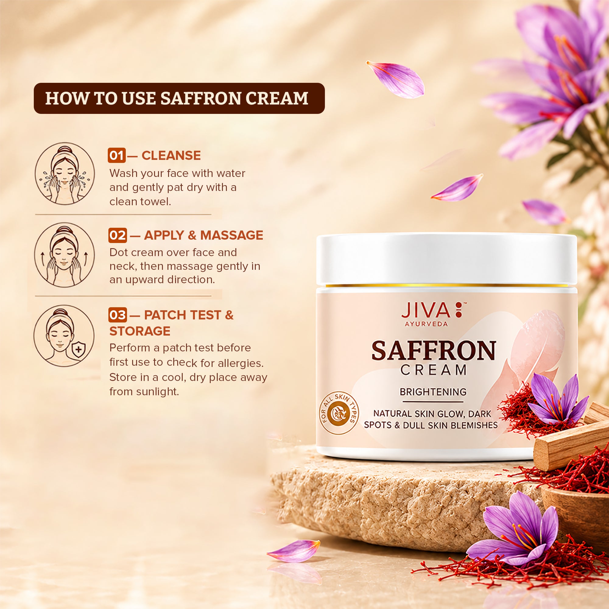 Saffron Cream 100g | Lightens Blemishes, Hyperpigmentation, & Dark Spots