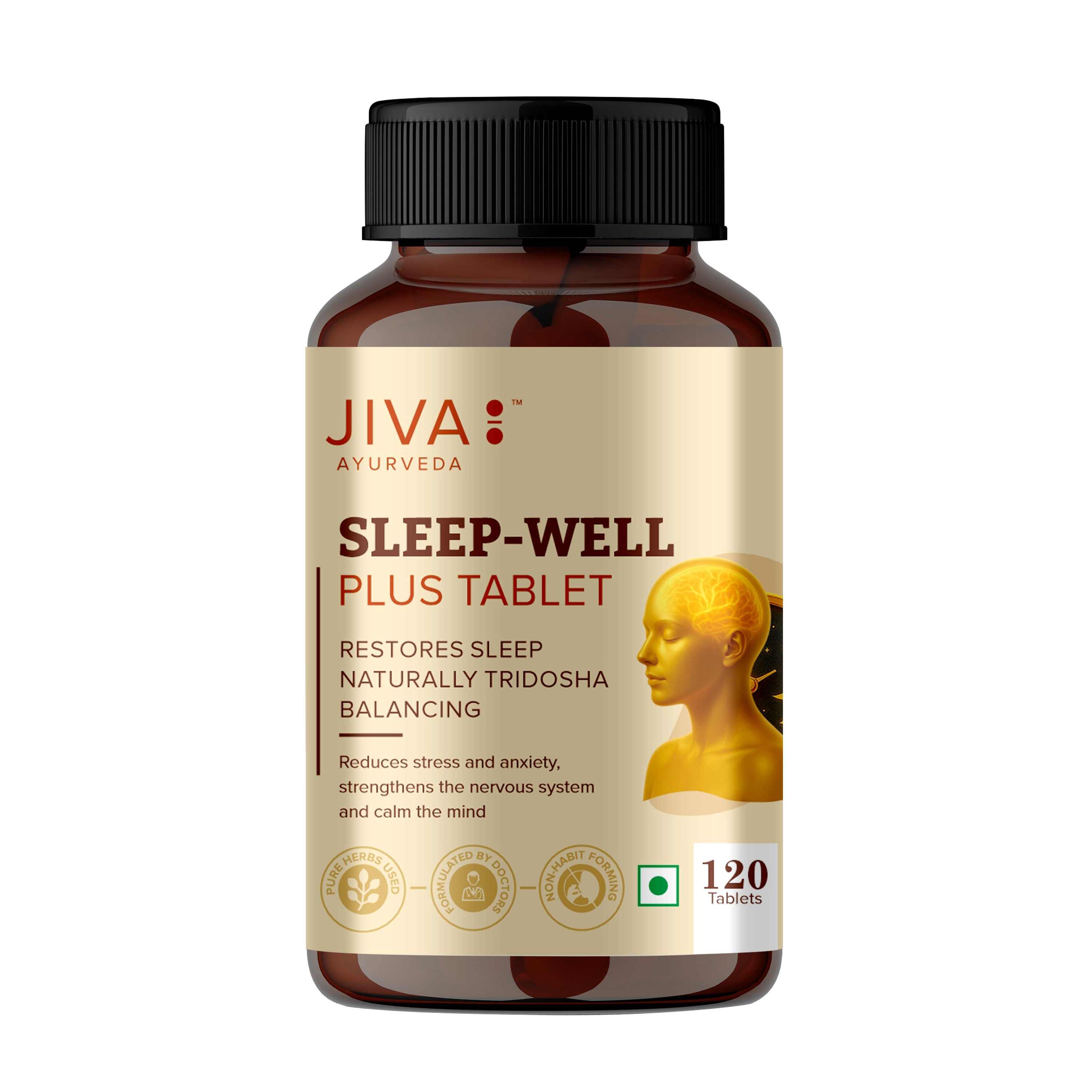 Jiva Ayurveda Sleep Well Plus & Stress-Free Tablet - 120 Tablets Each