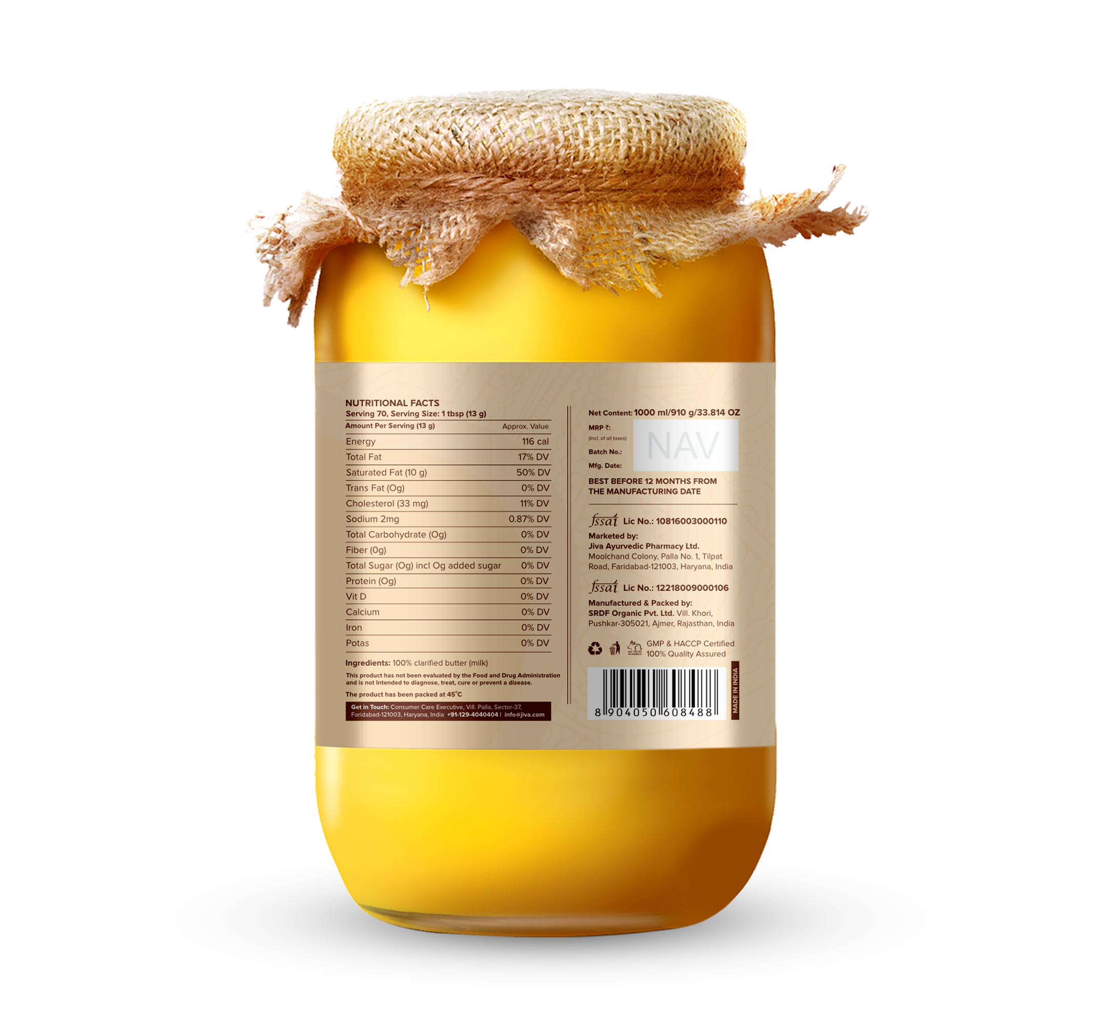 A2 Desi Cow Ghee, Bilona Churned