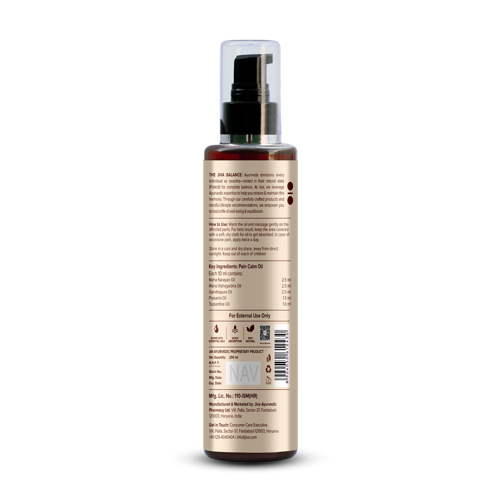 Pain Calm Oil 200 ml | Relieves Joint & Muscular Pain