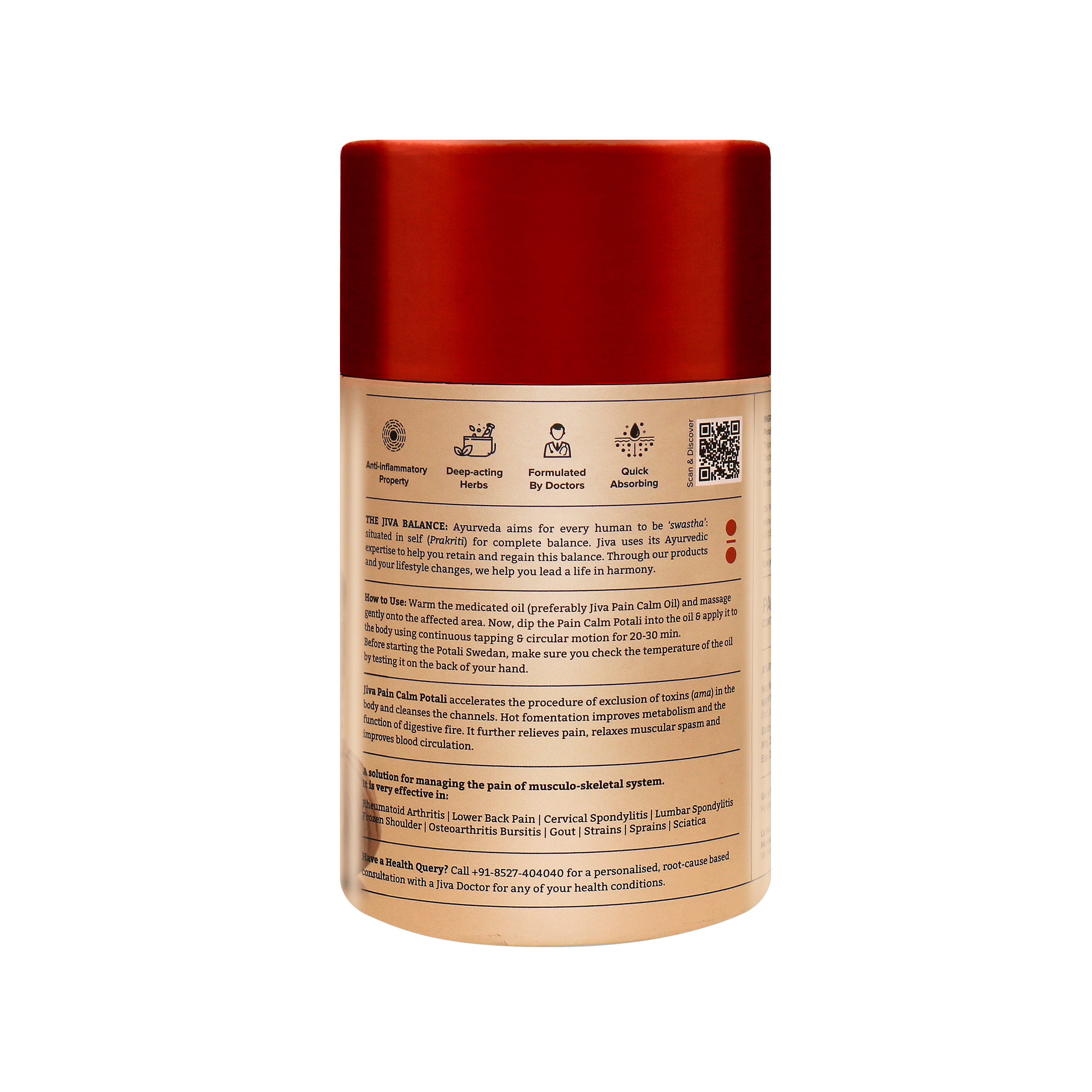 Pain Calm Potali 200g With Pain Calm Oil 120 ml, Alleviates Musco-Skeletal Pains