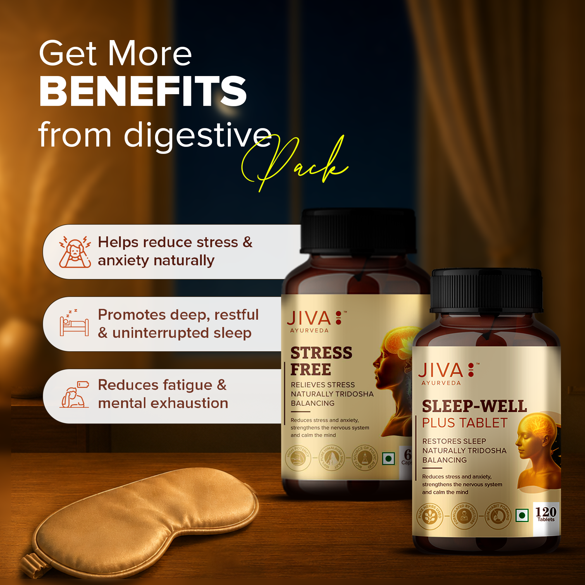 Sleep Well Plus Tablet | Made of 100% Ayurvedic Formulation -120 Tablets (Pack of 1)