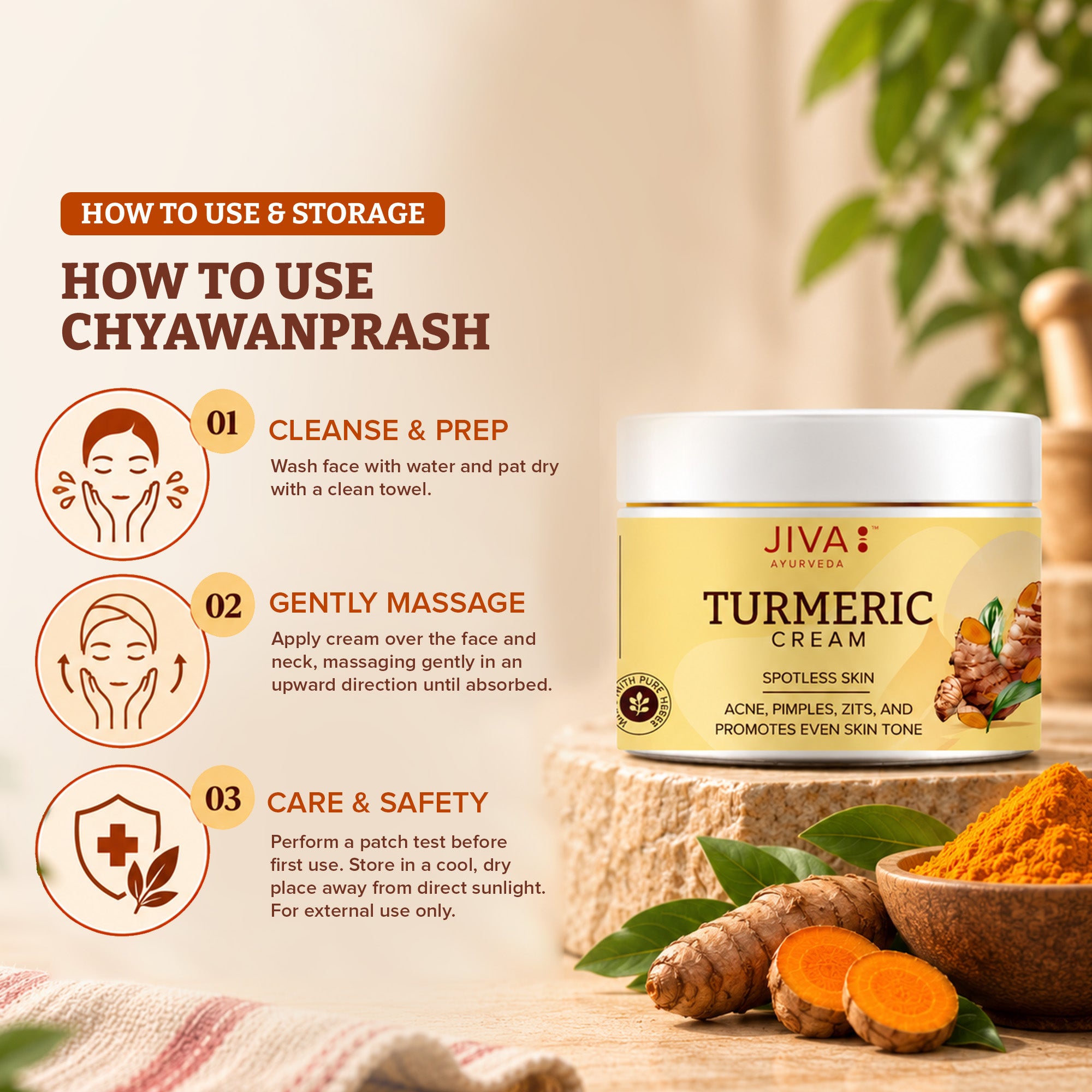 Turmeric Cream 100gm | Prevents Acne, Pimples & Blemishes