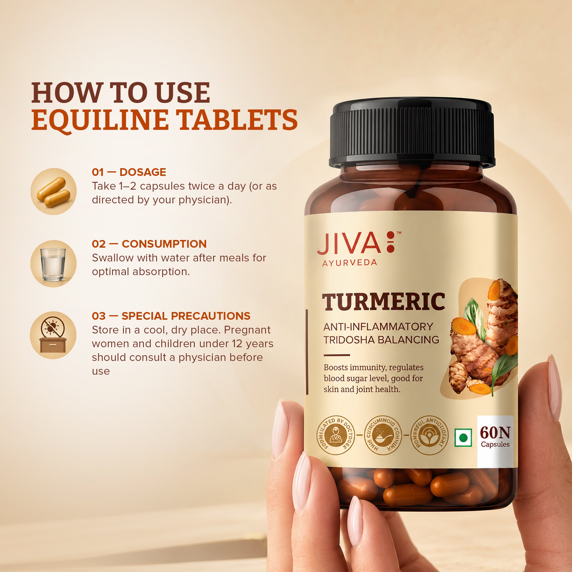 Turmeric Capsules, Boosts Immunity & Promotes Healthy Skin