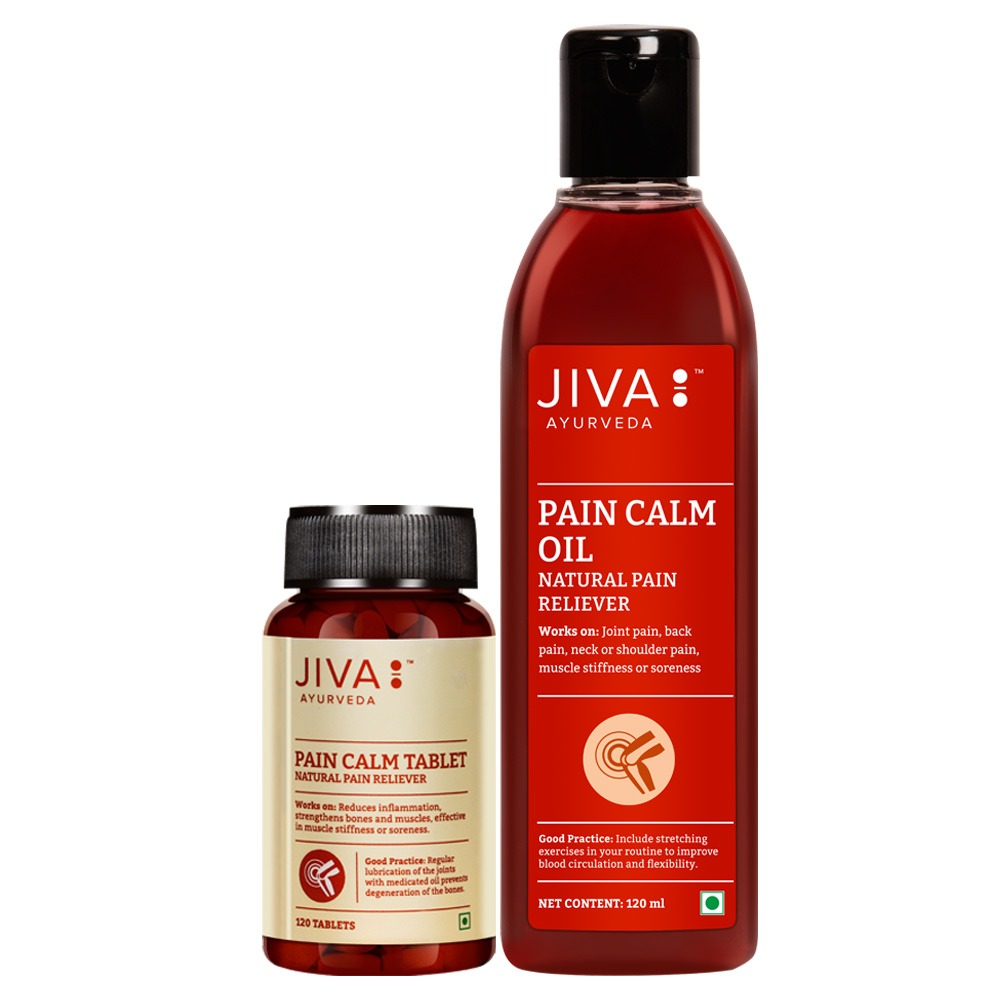 Combo Of Pain Calm Oil 120 ml & Pain Calm Tablets 120 Tablets | Relieve Musculoskeletal Pain & Stiffness