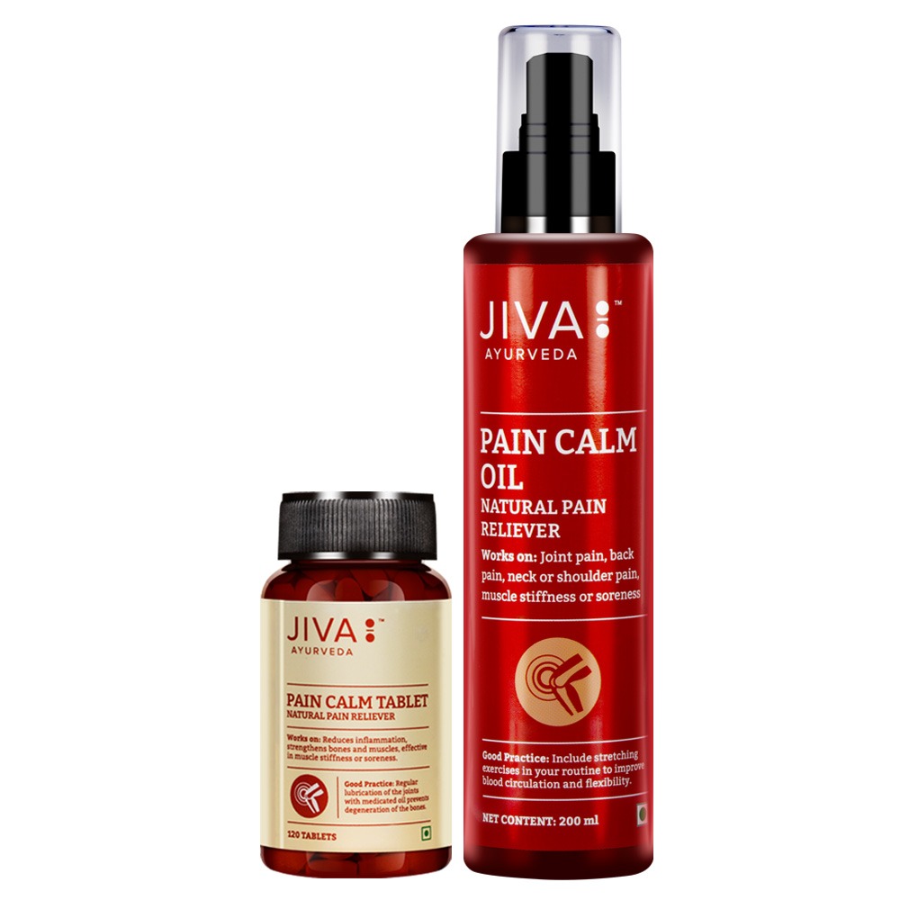 Combo Of Pain Calm Oil 200 ml & Pain Calm Tablets 120 Tablets | Relieve Musculoskeletal Pain & Stiffness